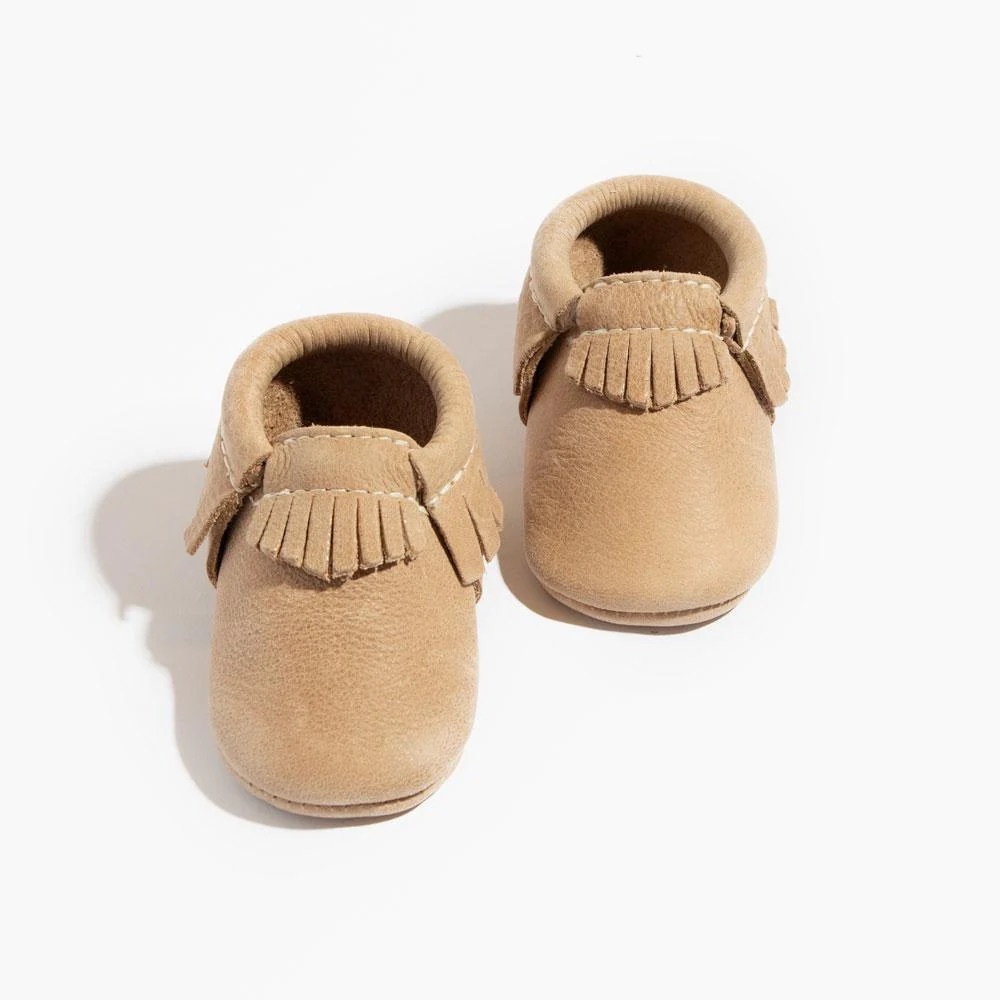 Freshly Picked Weathered Brown Moccasin Baby Shoe size 3 NWT